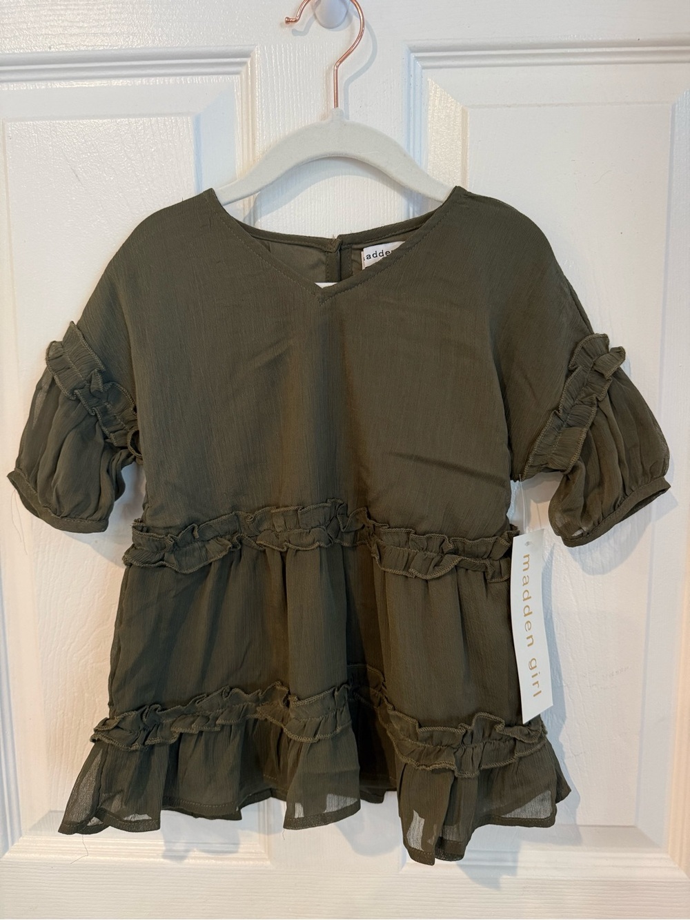 Madden Girl Olive Ruffle Tiered Peplum Top